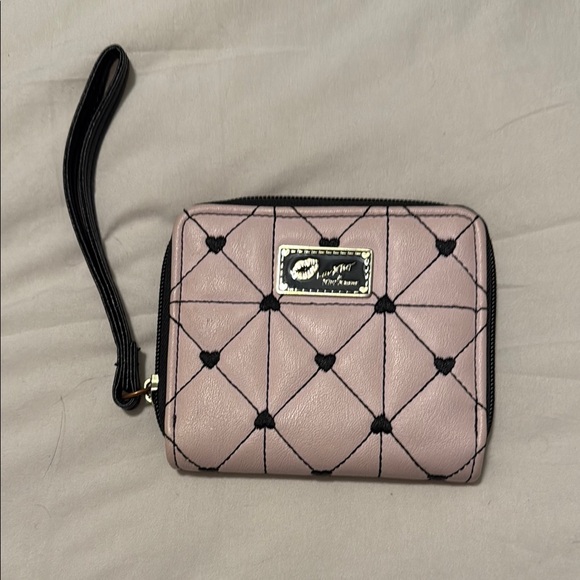 Betsey Johnson Handbags - Betsey Johnson Pink Quilted Heart Accent Wristlet Wallet